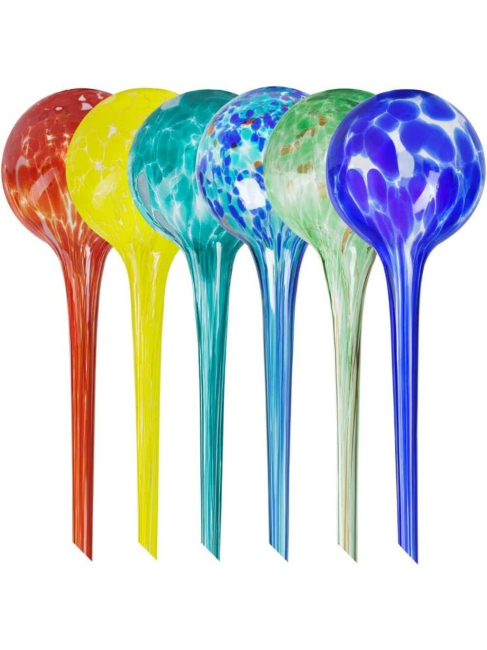 Set of 6 Large Glass Self-Watering Globes for Easy Plant Care & Hydration